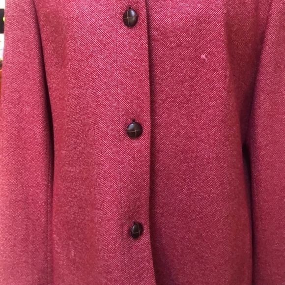 Vtg Talbots Women’s Plus Wool Silk Blend red Orange Tweed Blazer Made In USA 14 - Picture 4 of 16